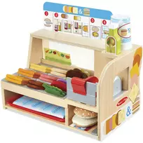 Melissa & Doug medinis sumuštinių prekystalis su pjaustytuvu – 56 dalys – FSC sertifikuotas