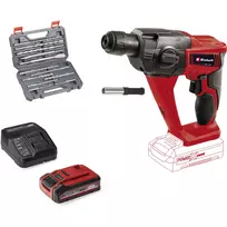 Belaidis sūkio plaktukas EINHELL Power X-Change TE‑HD 18 Li, 18V, Li‑Ion 4.0 Ah Plus, su grąžtų ir kaltų rinkiniu