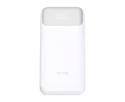 Powerbank D-Link DPP-201 — 20000 mAh, 1× USB-A, 2× USB-C, baltas