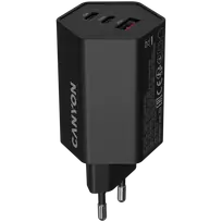 CANYON Charger HEXAGON 65 GaN 65W 2xPD 1xQC EU juodas (CND-CHAHEX65B)