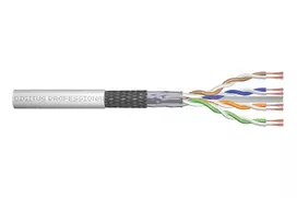 Tinklo kabelis Digitus CAT 6 SF/UTP vytos poros sujungimo laidas neapdorotas 305 m Pilka
