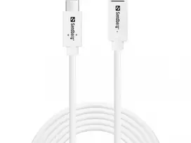 Sandberg USB-C į USB-C ilginamasis kabelis 2 m, 100 W, USB 3.2 Gen 2, baltas