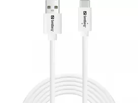 Laidas Sandberg USB-C > USB-A 2.0 2M SAVER Baltas