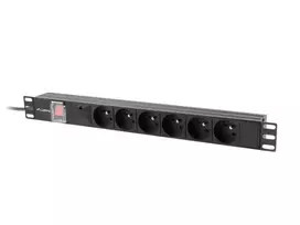 LANBERG PDU-06E-0200-IEC-BK 1U 10A 6x PL maitinimo skirstytuvas stelažui