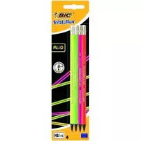 Pieštukai BIC Evolution Fluo Eraser BL4 EU, rinkinys 4 vnt. 449046