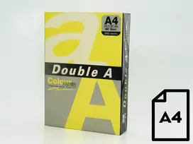 Spalvotas popierius Double A, 80g, A4, 500 lapų, Citrininis