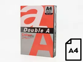 Spalvotas popierius Double A, 80g, A4, 500 lapų, Raudonas