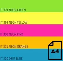 Spalvotas neoninis popierius Double A, 75g, A4, 100 lapų, Rainbow 4, 5 neoninių spalvų