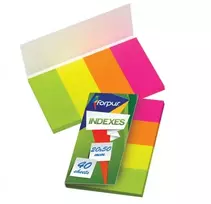 Forpus FO42026 indeksiniai lapeliai užrašams 20x50 mm, margų spalvų, 4x40 vnt.