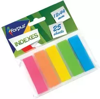 Paper-index Forpus kortelių žymekliai, 12x44mm, Assorti, Plastikiniai (5x25)