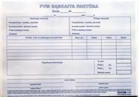 PVM sąskaita faktūra 1+1 SC, A5, 2 × 50 lapų