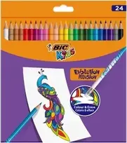 BIC Kids Evolution Illusion trinami pieštukiniai kreideliai 24 spalvos