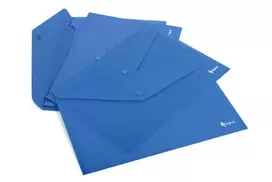 Plastikinis A4 vokas FORPUS FO21616 mėlynas – dokumentų aplankas, permatomas priekis, užsegimas spaudimu