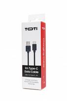 SEEK TOTI USB-A į Type-C, 1 m PVC duomenų laidas 3A, juodas