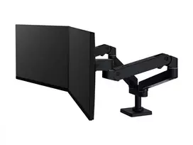 Ergotron LX Pro Tvirtinimo rinkinys (dviguba ranka) - modulinis - 2 LCD ekranams - greta - aliuminis - juodas - ekrano dydis: iki 68,6 cm (iki 27 colių) (45-686-292)