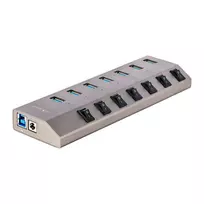 StarTech.com 7 prievadų USB-C šakotuvas su atskirais įjungimo/išjungimo mygtukais, USB 3.0 5Gbps, su maitinimo bloku, USB-C į USB-A, BC 1.2