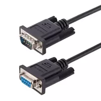StarTech.com 3 m RS232 Serial Null Modem kabelis, kryžminis kabelis su aliuminio-mylaro ekranavimu, DB9 COM prievadas, moteriškas į vyrišką, juodas