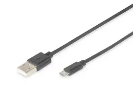 Digitus USB 2.0 jungiamasis laidas [1x USB 2.0 kištukas A - 1x USB 2.0 kištukas Micro-B] 1,80 m juodas Digitus (AK-300127-018-S)