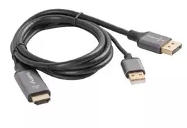 HDMI (vyriškas) į DisplayPort (vyrišką) kabelis 1 m, 4K, juodas, LANBERG