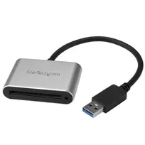 StarTech.com USB 3.0 kortelių skaitytuvas / rašytuvas CFast 2.0 kortelėms, CFast, CFast 2.0, juoda, sidabrinė, 5000Mbit/s, aliuminis, veikla, maitinimas, CE, FCC, RoHS, REACH