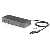 StarTech.com Universal Laptop Dock – USB-C ir USB-A dokas, dvigubas 4K DP ir HDMI, 100W PD, Mac / Windows / Chrome OS, 4x USB 5Gbps šakotuvas, GbE