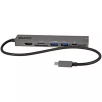 StarTech.com USB-C kelių prievadų adapteris, USB-C į 4K 60Hz HDMI, Gigabit Ethernet ir 100W nešiojamojo kompiuterio įkrovimas, skirtas Macbook Pro / Air ir Windows