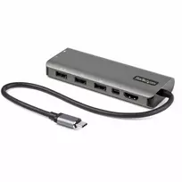 StarTech.com USB-C kelių prievadų adapteris - USB-C į HDMI arba Mini DisplayPort 4K 60Hz, 100W PD perdavimas, 4 prievadų 10Gbps USB šakotuvas - USB Type-C mini dokas - su 30 cm laidu