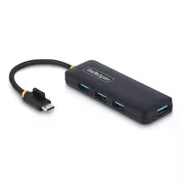 StarTech.com 4 prievadų USB-C šakotuvas, 5Gbps, USB-C į 4x USB-A, maitinamas iš magistralės, mažas kelioninis mini šakotuvas, kelių prievadų USB 3.0 skirstytuvas, nešiojamas šakotuvas, apsauga nuo viršsrovių