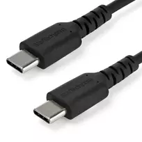 StarTech.com 1 m USB C įkrovimo laidas - patvarus greitas įkrovimas ir sinchronizavimas USB 2.0 Type C į USB C nešiojamojo kompiuterio įkroviklio laidas - TPE apvalkalas Aramidinis pluoštas M/M 60W juodas - Samsung S10 S20 iPad Pro MS Surface