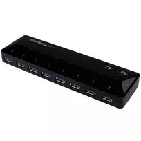 StarTech.com 10 prievadų USB 3.0 šakotuvas su įkrovimo ir sinchronizavimo prievadais - 2 x 1,5 A prievadai
