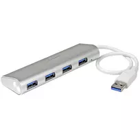 StarTech.com 4 prievadų USB šakotuvas, USB A į 4x USB-A prievadus, USB 5Gbps, tvirtas dizainas, maitinamas iš USB, nešiojamas nešiojamų kompiuterių USB 3.0 šakotuvas