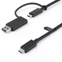 StarTech.com 3ft (1m) USB-C laidas su USB-A adapteriu – Hibridinis 2-in-1 USB-C laidas su USB-A – USB-C į USB-C (10Gbps/100W PD), USB-A į USB-C (5Gbps) – Idealus hibridinei dokų stočiai