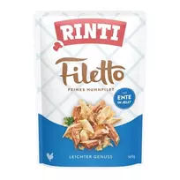 Šlapias šunų ėdalas RINTI Filetto vištienos filė su antis 100 g – pilnavertis suaugusių šunų maistas
