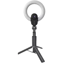 LORGAR Circulus 910, srautinė internetinė kamera, 5 MP, 2592×1944, iki 60 kadrų per sekundę, įmontuotas 5,5 col. žiedinis apšvietimas, automatinis fokusavimas, du mikrofonai su AI triukšmo slopinimu
