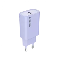 Sieninis įkroviklis CANYON OnCharge 30CL, 30W USB-C PD, 1x PD išėjimas, EU kištukas, Violetinė