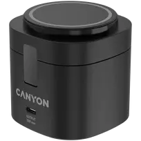 Canyon 4 viename belaidis įkrovimo stovas, 30W maks., 70x70x70.3mm, 414g, su 65W įkrovikliu ir 1m laidu, juodas