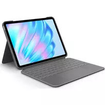 Logitech Combo Touch - Tastatur und Foliohülle - mit Trackpad - hintergrundbeleuchtet - Apple Smart connector - QWERTZ - Schweiz - Oxford Gray - für A