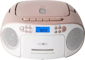 Reflexion RCR2260 nešiojamas CD grotuvas boombox, balta/rožinė