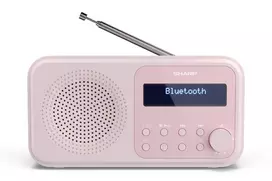 Nešiojamas radijas Sharp DR-P420 skaitmeninis imtuvas DAB DAB+ FM rožinis