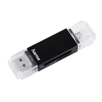 Hama Basic USB 2.0 OTG kortelių skaitytuvas, SD/microSD, juodas