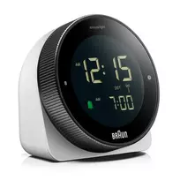 Braun BC24W-DCF radijo bangomis valdomas laikrodis ant sienos / stalo, stačiakampis, juodas, baltas