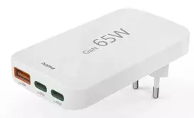 Hama 00201976 greitasis įkroviklis nešiojamam kompiuteriui, telefonui, planšetei, 65 W, USB-C, baltas