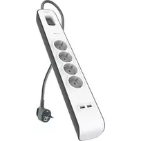 Maitinimo blokas Belkin 525J su 4 Schuko lizdais ir 2 USB-A prievadais, 2 m laidas