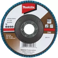 Makita šlifavimo diskas metalams, nerūdijančiam plienui, spalvotiesiems metalams - 125 mm - Grūdėtumas: Z40 (D-63781)