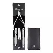 ZWILLING 97438-004-0 4 dalių manikiūro rinkinys juodame odiniame dėkle