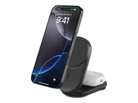 Belaidis įkroviklis Belkin UltraCharge 25 W Qi2 2 viename magnetinis USB-C juodas apvalus