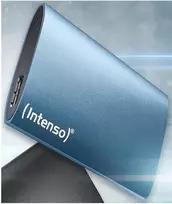 Išorinis SSD INTENSO 3823455 500GB, USB Type-A 3.2 Gen 1, 1,8 colio, mėlynas, aliuminio korpusas