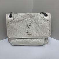 [Pre-Owned] YSL Niki Logo Vintage Ruched Chain Mini Bag - Excellent #1QEG1XE ONE SIZE
