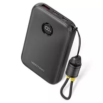 Power bank Vention FKAB0-C 10000 mAh, 2× USB-C + 1× USB-A, 22,5 W, juoda
