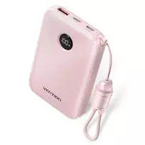 Power bank Vention FKAP0-C 10000 mAh, 2× USB-C + 1× USB-A, 22.5 W, Rožinė
